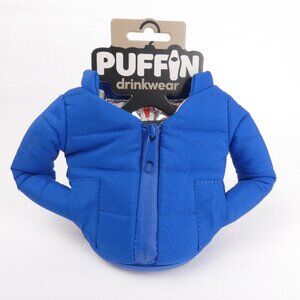 Puffin Drinkwear Beverage Insulator Varsity Blue Cooler 12 oz Can Bottle Zipper